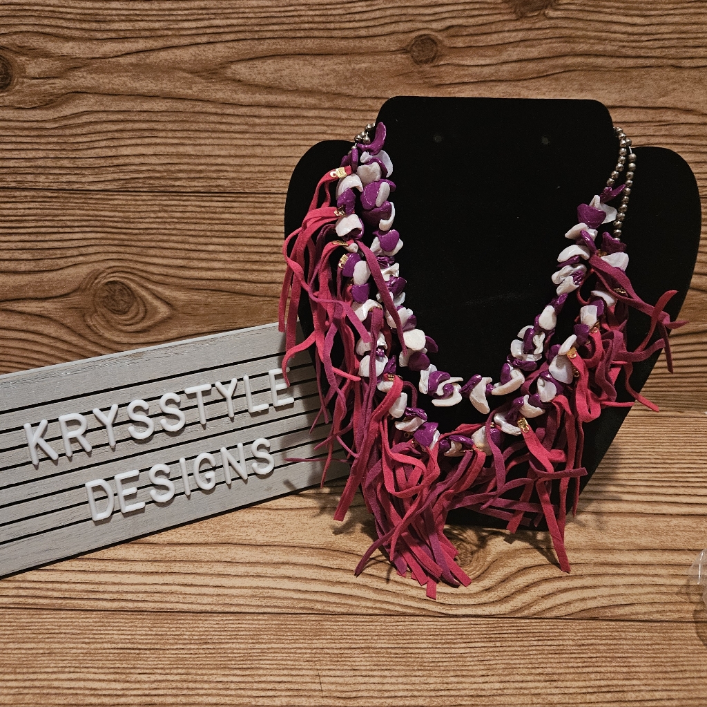 Mia Collection Red Bead Fringe Necklace